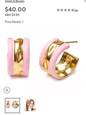 Violet & Brooks Pink Enamel Huggie Hoops